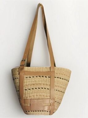 NWOT RAG & BONE X AAKS HANDMADE STRAW TOTE SHOULDER BAG